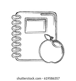 contour rings notebook tool with apple fruit