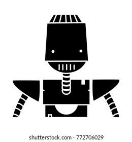 contour robot face with technology arms and chest