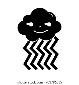 contour rogue cloud kawaii with rainbow design