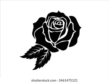 contour rose flower hand drawn design art