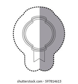 contour round emblem with ribbon icon, vector illustraction design