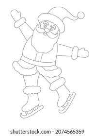 Contour Santa Claus for coloring. Vector illustration