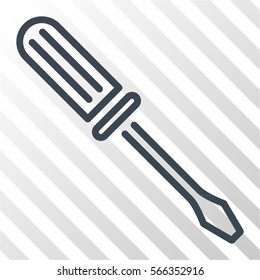 Contour Screwdriver vector icon. Illustration style is flat iconic smooth blue symbol on a hatched transparent background.