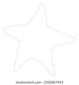 Contour Sea star fish marine, vector illustration of a starfish. Line art vector icon for apps and websites