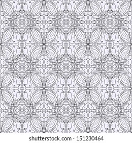 Contour seamless floral pattern