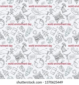 contour seamless pattern illustration for the design of various objects of human life the theme of world environment day, pollution problems