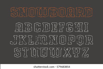 Contour serif font in the style of drawn graphics