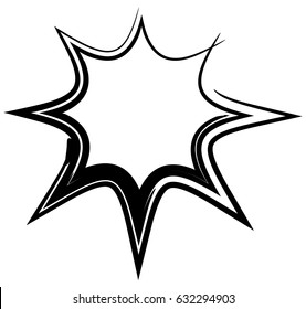 Contour shape with different distortion effect. Abstract geometric design element