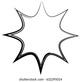 Contour shape with different distortion effect. Abstract geometric design element