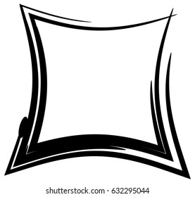 Contour shape with different distortion effect. Abstract geometric design element