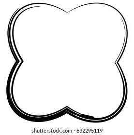 Contour shape with different distortion effect. Abstract geometric design element