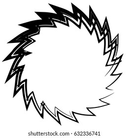 Contour shape with different distortion effect. Abstract geometric design element