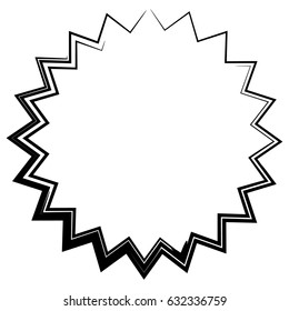 Contour shape with different distortion effect. Abstract geometric design element
