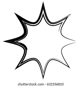 Contour shape with different distortion effect. Abstract geometric design element