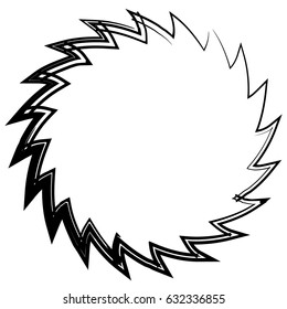 Contour shape with different distortion effect. Abstract geometric design element