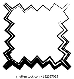 Contour shape with different distortion effect. Abstract geometric design element