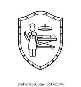 contour shield with nurse in operations room with pacient