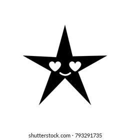contour shiny star in love kawaii cartoon