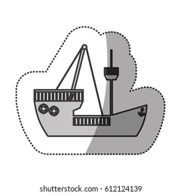 contour ship maritime transpotation, vector illustration design