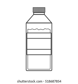 contour silhouette of bottle with liquid