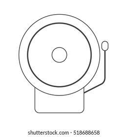 contour silhouette with fire alarm