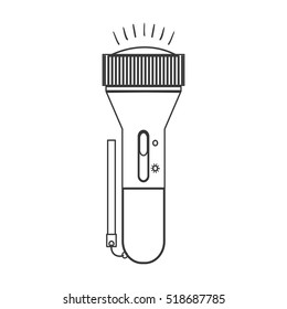 contour silhouette of flashlight vertical