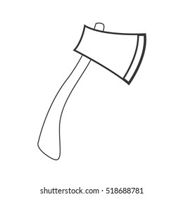 contour silhouette with hand axe