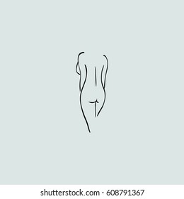 contour silhouette of woman for fitness diet