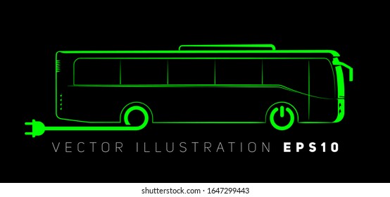  contour simple electric bus symbol on a dark background