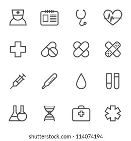 Contour Simple Medical Icons Set