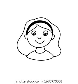 Kontaktieren Sie die Skizze des Charakters. Menschliches Gesicht, Emotionen. Vektorillustration-Doodle-Stil.