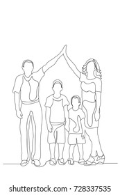 contour, sketch family vector, isolated