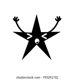 contour sleeping shiny star kawaii with arms