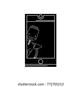 contour smartphone technology with robot machine design