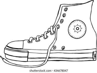The contour of the sneaker. Vector image.