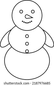 A contour of snowman in a vector