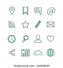 Contour social media icons set vector illustration