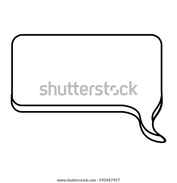Contour Squard Chat Bubble Icon Vector Stock Vector Royalty Free