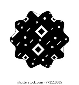 contour star with geometric abstract figures background