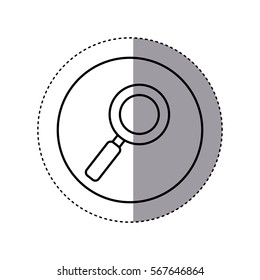 contour sticker circular border with magnifying glass