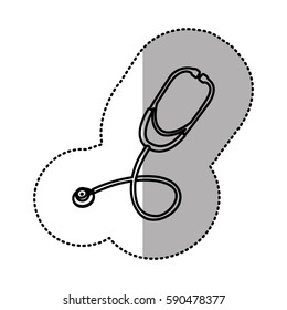 contour sticker stethoscope icon, vector illustraction design image