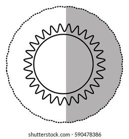 contour sticker sun icon, vector illustraction design image