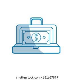 contour suitcase with bill money inside