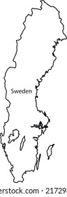 die Staatsgrenzen Schwedens zu erreichen; Leinen-Vektorkarte