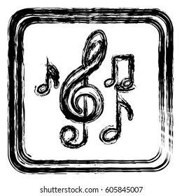 contour symbol music sign icon, vector illustration design