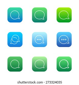 Contour Talk bubble comment and message logo icons set