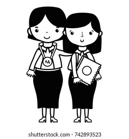 contour teacher with student to class education lesson