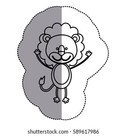 contour teddy lion icon, vector illustration design image