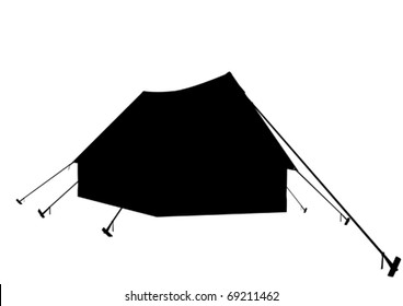 Contour of tent on a white background