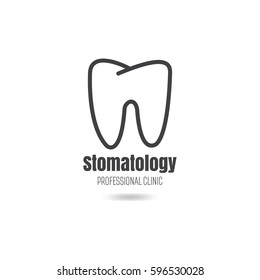 Contour of the tooth logo. Icon for dentistry